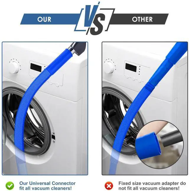 Alt view image 2 of 7 - 2Pcs Dryer Vent Cleaner Kit Universal Vacuum Hose Attachment & Brush