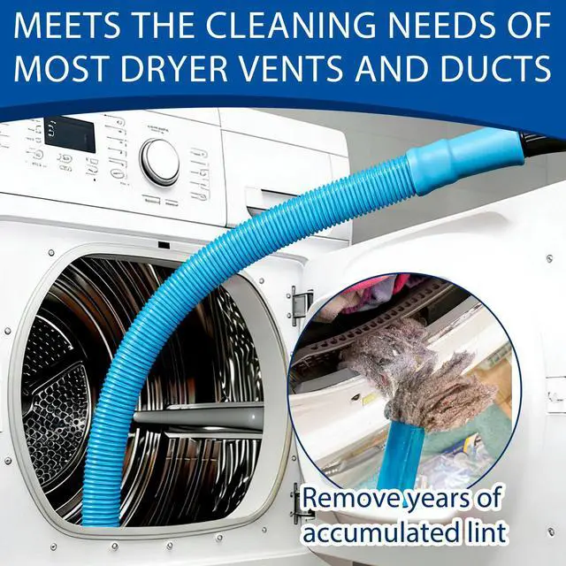 Alt view image 4 of 6 - 4 Pack Dryer Vent Cleaner Kit,Dryer Lint Vacuum Attachment,Flexible Hose & Brush Set for Dryer Vent Cleaning, Universal Shop Vac Accessories, Lint Trap Cleaner & Home Cleaning Tools