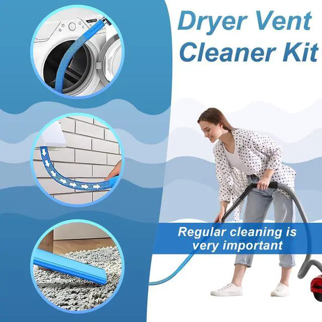 Alt view image 3 of 7 - Upgraded Dryer Lint Vent Cleaner Kit: Flexible Vacuum Hose Attachment for Lint Removal |Universal Vacuums Deep Cleaning Brush for Clogged Ducts