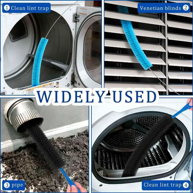 Alt view image 4 of 6 - Dryer Vent Cleaner Kit with Dryer Vacuum Hose Attachment Suitable for Most Vacuum Cleaners, Twrrnbv Dryer Cleaner Lint Brush Remover, Duct Cleaning Tool for Laundry Room, Cleaning Accessories (Black)