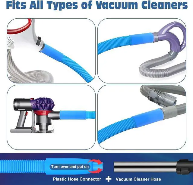Alt view image 2 of 7 - Dryer Vent Cleaner Kit, Flexible Dryer Lint Vacuum Attachment Compatible with Most Vacuum Cleaner, Blue