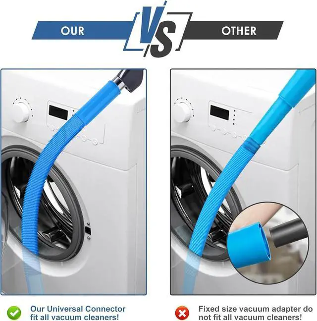 Alt view image 3 of 7 - Dryer Vent Cleaner Kit, Flexible Dryer Lint Vacuum Attachment Compatible with Most Vacuum Cleaner, Blue