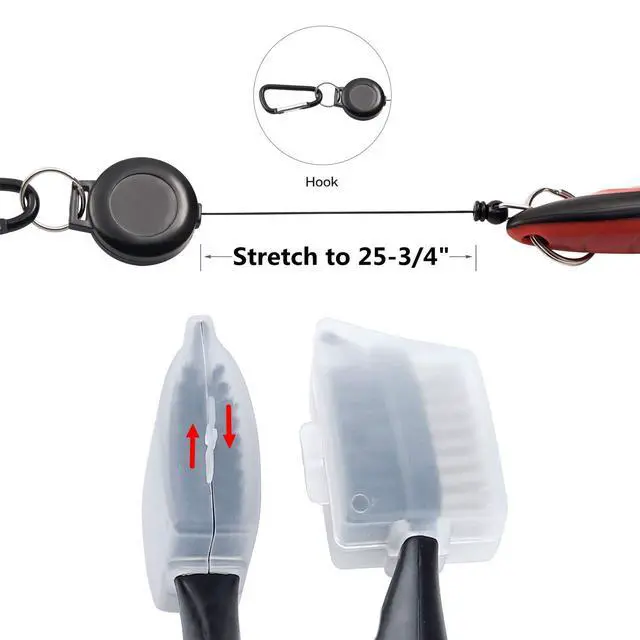 Alt view image 6 of 7 - Pack of 2 Golf Club Brush Groove Cleaner with Retractable Zip-line and Aluminum Carabiner Cleaning Tools
