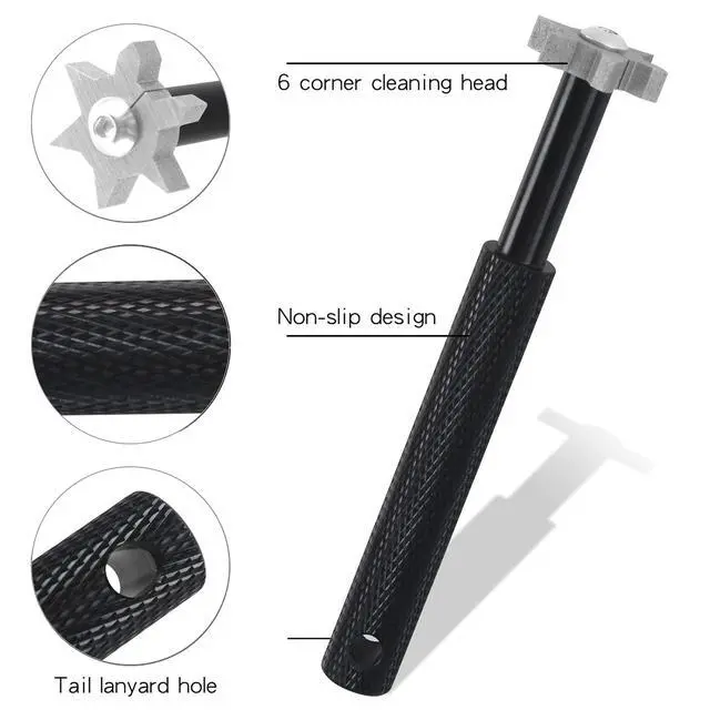 Alt view image 3 of 7 - Golf Club Cleaner Kit, 2 Pcs Groove Sharpener Tool and 1 Pcs Club Cleaner Brush Retractable, Groove Sharpener Re-Grooving Tool for Golf Accessories for Men (Black)