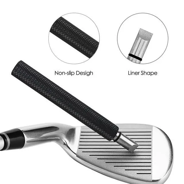Alt view image 4 of 7 - Golf Club Cleaner Kit, 2 Pcs Groove Sharpener Tool and 1 Pcs Club Cleaner Brush Retractable, Groove Sharpener Re-Grooving Tool for Golf Accessories for Men (Black)