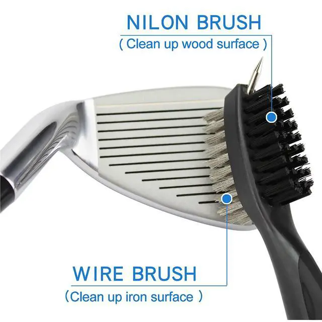 Alt view image 5 of 7 - Golf Club Cleaner Kit, 2 Pcs Groove Sharpener Tool and 1 Pcs Club Cleaner Brush Retractable, Groove Sharpener Re-Grooving Tool for Golf Accessories for Men (Black)