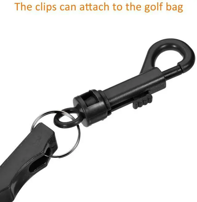 Alt view image 6 of 6 - 2 Pack Golf Club Brush - Golf Club Groove Cleaner Dual Sided Copper Bristle Cleaning Tools with Clip, Retractable, Apply to Outdoor (Black)