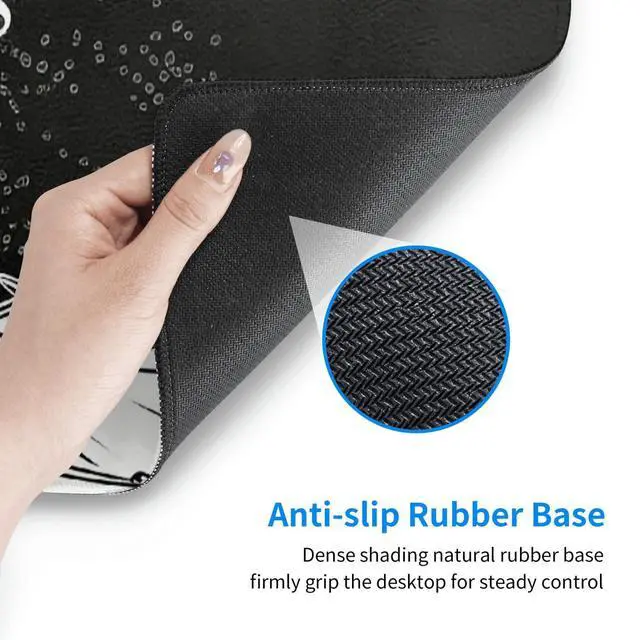 Alt view image 5 of 7 - Japanese Sea Wave Large Gaming Mouse Pad, Long Extended Full Mouse Mat Desk Pad for Top Keyboard Table, Aesthetic Stitched XL Mousepad Gifts for Women Office Decor, 31.5 * 11.8 in