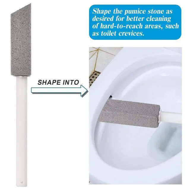 Alt view image 6 of 7 - 3 Packs Pumice Cleaning Stone with Extra Long Handle, Pumice Stone for Toilet Bowl Clean for Cleaning Toilets, Bathtubs, Grills, Swimming Pools, Sinks
