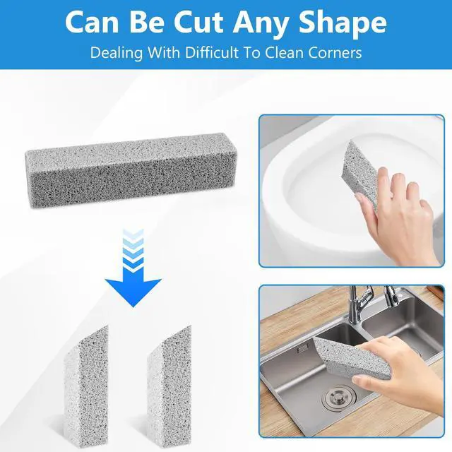 Alt view image 4 of 6 - 20 Pack Pumice Stone Toilet Bowl Cleaner, Pumice Stone for Cleaning Stick Hard Water Rings, Calcium Buildup & Stains, Safe for Bathroom, Sink, Tub, Grill, Oven, Pool Tile (Small Size)