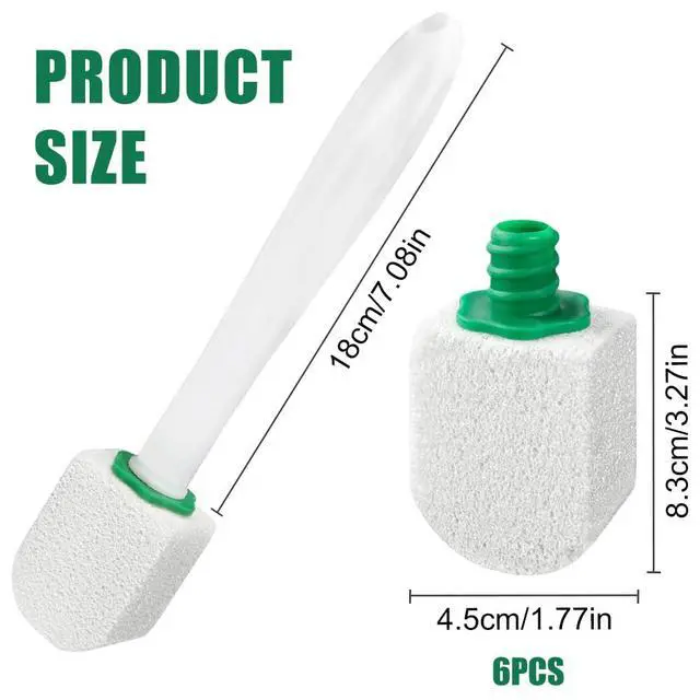 Alt view image 2 of 7 - 6 Pack Pumice Stone with Handle, Toilet Bowl Pumice Stone for Cleaning, Hard Water Toilet Ring Remover, 1 Handle + 6 Pumice Stones for Cleaning Toilets, Bathtubs, Grills, Kitchen Sink