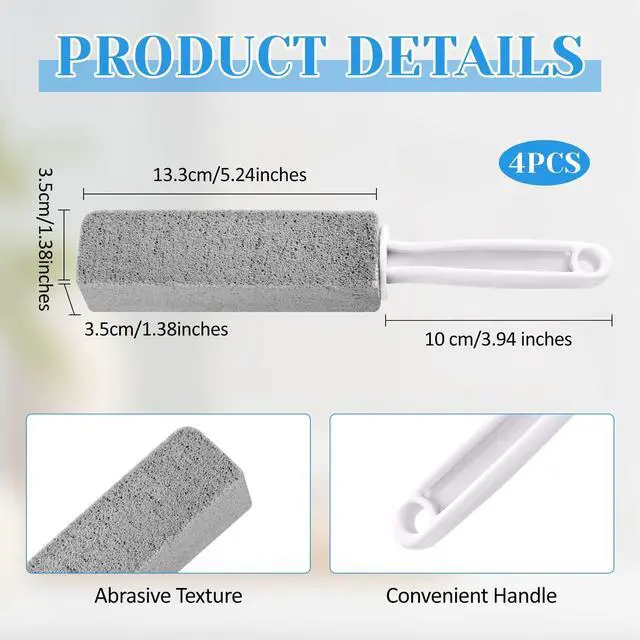 Alt view image 2 of 7 - 4 Pack Toilet Pumice Stone with Handle,Pumice Stone Toilet Bowl Cleaner