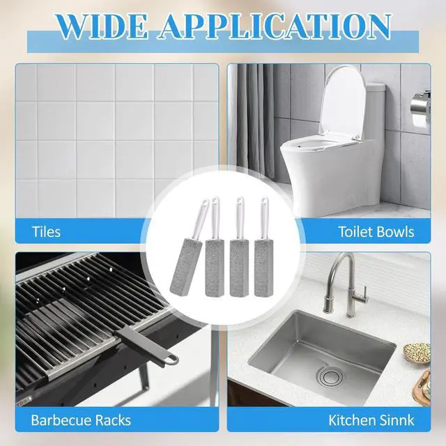 Alt view image 7 of 7 - 4 Pack Toilet Pumice Stone with Handle,Pumice Stone Toilet Bowl Cleaner