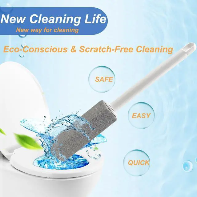Alt view image 7 of 7 - Pumice Stone Toilet Bowl Cleaner with Extra Long Handle - Effortlessly Removes Hard Water Stains, Limescale, Calcium, Rust from Toilets, Bathtubs, Grills, Pools & Sinks, 1 Wand+6 Pumice Stones