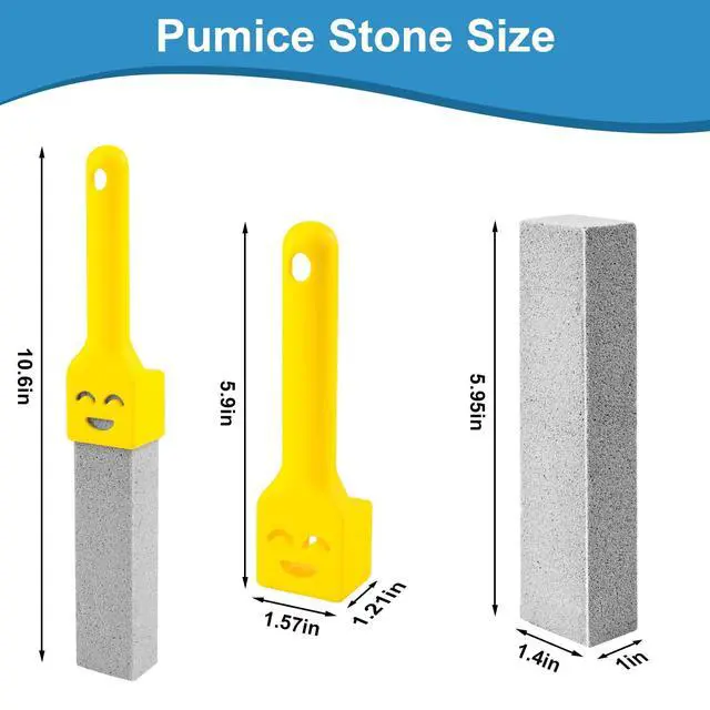 Alt view image 2 of 7 - 10 Pack Pumice Stone with 2 Handles, Toilet Bowl Cleaner Ring Remover, Pumice Stone for Toilet Cleaning, Bathtub, Grill, Pool, Sinks, Stove Grates - Reusable Scouring Stones Cleaner