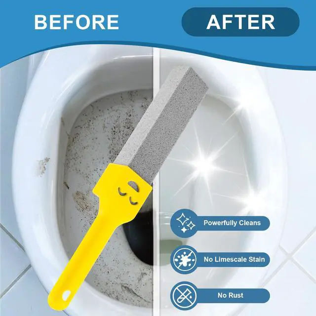 Alt view image 3 of 7 - 10 Pack Pumice Stone with 2 Handles, Toilet Bowl Cleaner Ring Remover, Pumice Stone for Toilet Cleaning, Bathtub, Grill, Pool, Sinks, Stove Grates - Reusable Scouring Stones Cleaner