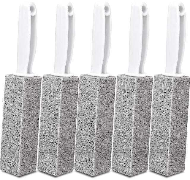 Main image of 5 Pack Pumice Stone for Cleaning, Pumie Scouring Stick with Handle, Pumice Stone Toilet Bowl Cleaner, Hard Water Stain Remover for Toilet, Bathroom, Kitchen Sink, Grill
