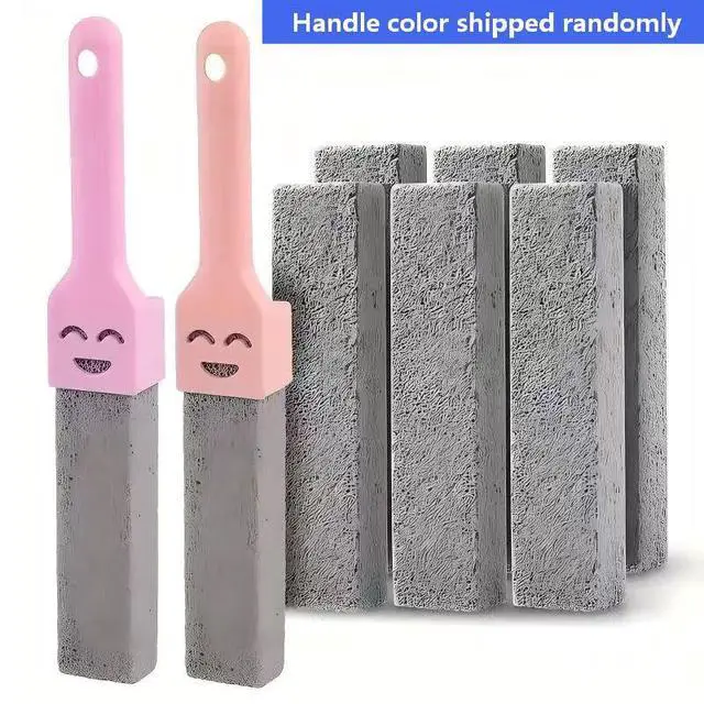 Alt view image 7 of 7 - Pack Pumice Stone for Cleaning,Pumie Scouring Stick with Handle, Heavy Duty Toilet Pumice Stone for Toilet, Hard Water Toilet Ring Remover, for Toil, Pool Tile, Sink, and Bathroom