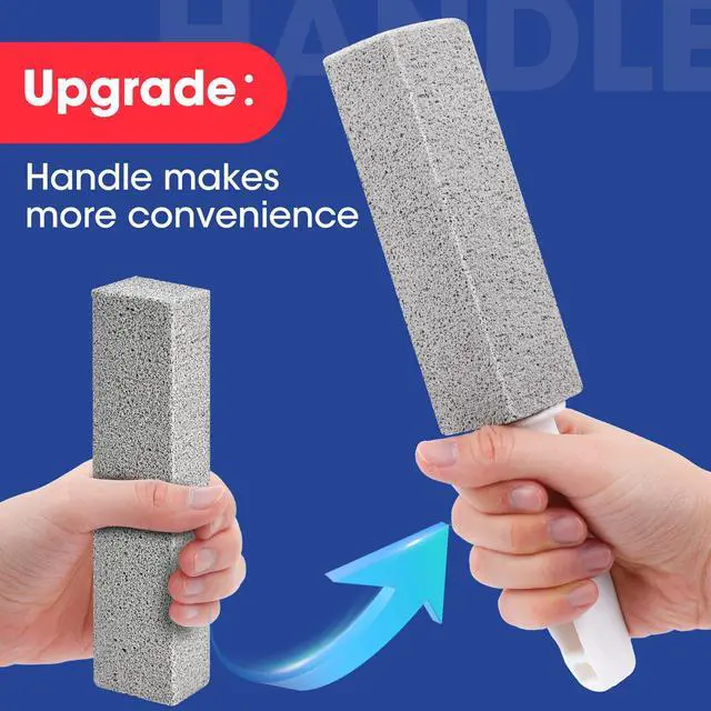 Alt view image 2 of 7 - 5 Pack Pumice Stone for Cleaning, Pumie Scouring Stick with Handle, Pumice Stone Toilet Bowl Cleaner, Hard Water Stain Remover for Toilet, Bathroom, Kitchen Sink, Grill