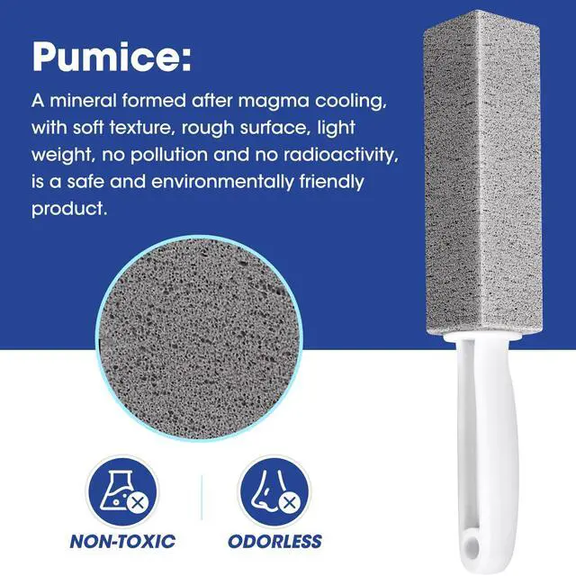 Alt view image 3 of 7 - 5 Pack Pumice Stone for Cleaning, Pumie Scouring Stick with Handle, Pumice Stone Toilet Bowl Cleaner, Hard Water Stain Remover for Toilet, Bathroom, Kitchen Sink, Grill