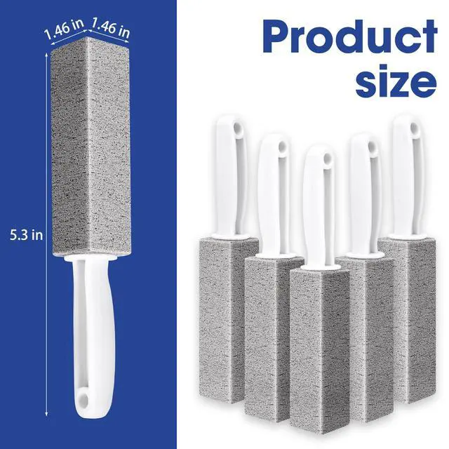 Alt view image 7 of 7 - 5 Pack Pumice Stone for Cleaning, Pumie Scouring Stick with Handle, Pumice Stone Toilet Bowl Cleaner, Hard Water Stain Remover for Toilet, Bathroom, Kitchen Sink, Grill