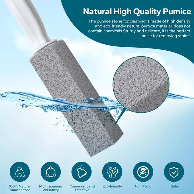 Alt view image 3 of 6 - Pumice Stone Toilet Bowl Cleaner, 5 Pack Toilet Pumice Stone with Handle for Toilet Cleaning, Bathtubs, Sinks, Swimming Pools, Grills