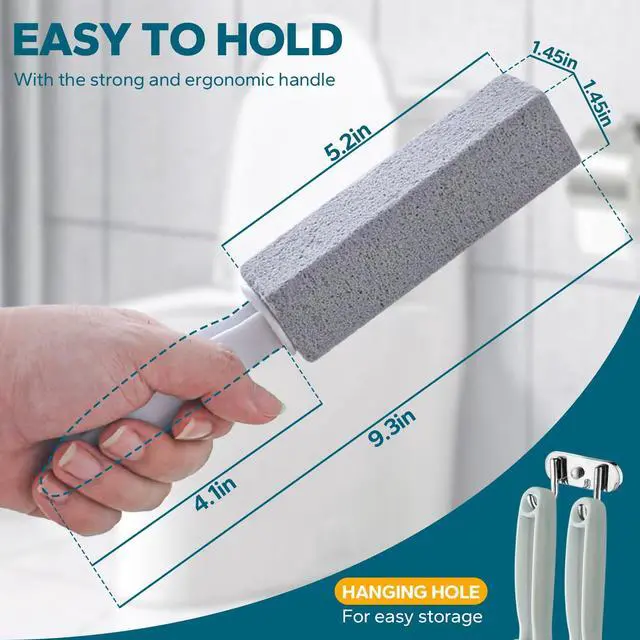Alt view image 5 of 6 - Pumice Stone Toilet Bowl Cleaner, 5 Pack Toilet Pumice Stone with Handle for Toilet Cleaning, Bathtubs, Sinks, Swimming Pools, Grills