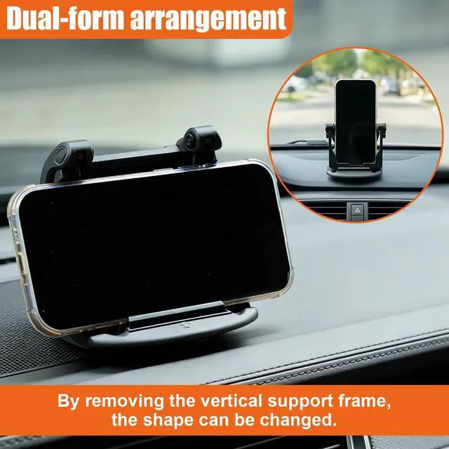 Alt view image 5 of 6 - Cell Phone Holder for Car, 360° Rotatable Anti-Slip Auto Dash Phone Mount for Horizontal & Vertical Viewing, Universal Washable Vehicle GPS Holder for Most Smartphones Devices (Black)