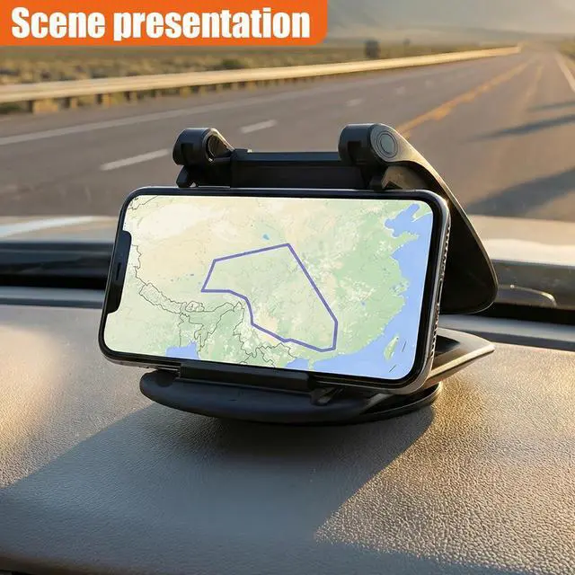 Alt view image 6 of 6 - Cell Phone Holder for Car, 360° Rotatable Anti-Slip Auto Dash Phone Mount for Horizontal & Vertical Viewing, Universal Washable Vehicle GPS Holder for Most Smartphones Devices (Black)