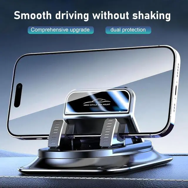 Alt view image 5 of 7 - Car Dashboard Phone Holder, 360 Degree Rotation Cell Phone Mount, Anti Slip One-Hand Smartphone Holder, Universal Navigation Bracket for Most Cars Trucks SUVs (Black)