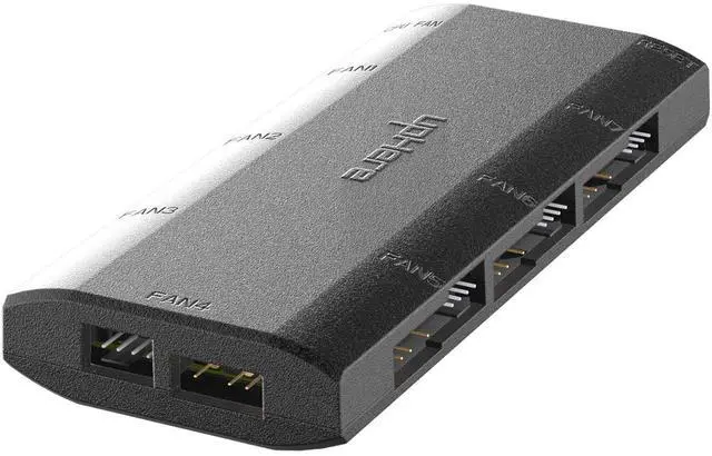 Alt view image 3 of 7 - 7-Port 4PIN SATA PWM 5V 3PIN ADDRESSABLE RGB Fan Hub/Splitter for 4-Pin & 3-Pin Case Fans in Black-P7PRGB