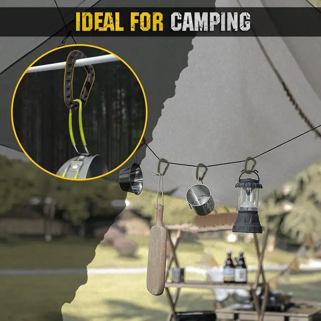 Alt view image 4 of 6 - Tactical 3.5" Plastic Carabiner - Multipurpose Hard Polymer Gear Clip - D Shape Ring Spring Snap Gear Clip for Outdoor Travelling Camping (Pack of 5, Black)