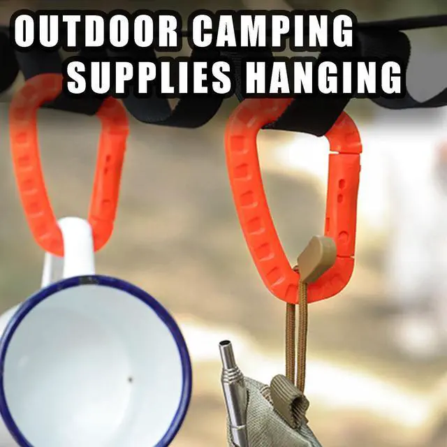 Alt view image 5 of 7 - 6Pack Tactical Gear Carabiner Keychain Clip Plastic D-Rings Large Key Chain Heavy Duty Snap Hook for Backpack, Belt, Keyrings, Bags, Bottle, Tent, Camping - Black