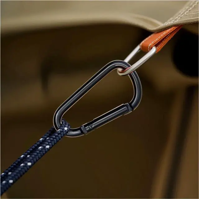 Alt view image 5 of 7 - Small Carabiner Clip 6PCS Black Carabiner Keychain Mini 2 inch Large 3 inch Heavy Duty Caribeaner Hook D Ring Aluminum Carbiner Clip for Keys Backpack Hiking Camping Fishing (Black-Comb 6pcs)