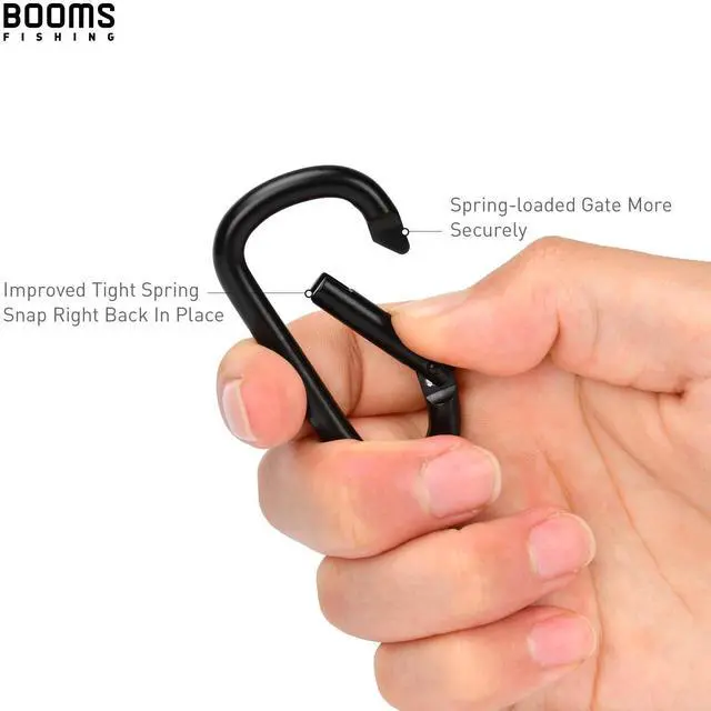 Alt view image 3 of 5 - CC2 Carabiner Clip, 2.3" Small Carabiner Keychain, Multi-use Aluminium D Ring Caribeener Clips, 6 Pack Black