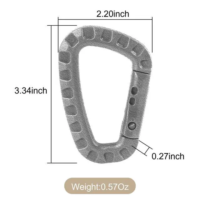 Alt view image 3 of 6 - 16 Pack Tactical Carabiners Keychain D Rings Spring Snap Gear Clip Utility Hooks Backpack Hanging Buckle Travelling for Camping