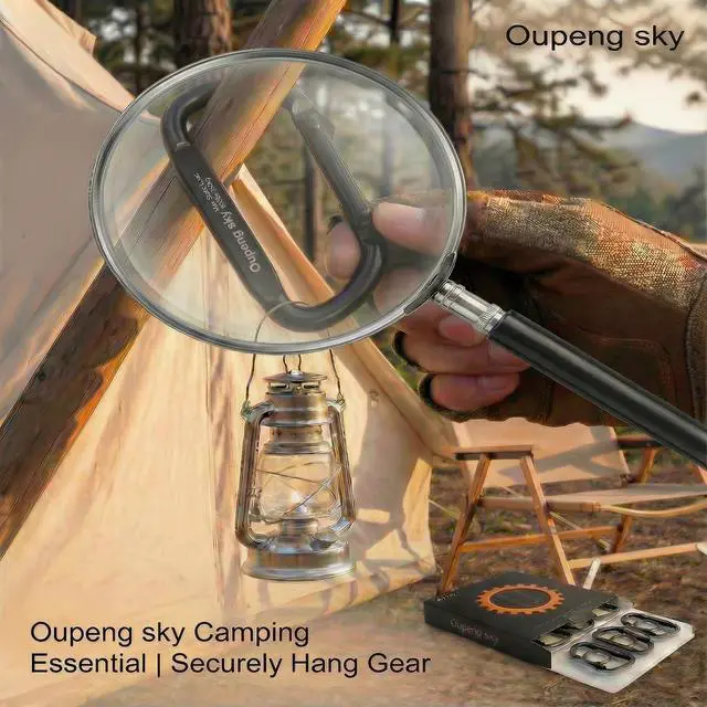 Alt view image 5 of 7 - 6PCS Carabiner Clip - Heavy Duty Iron Carabiners 800lbs Carabeaner D Ring Shape,Key Chain Clip Hook,Keychain Clip,Multipurpose for Camping, Hiking,Backpacking or Other Outdoor Activities, Black.