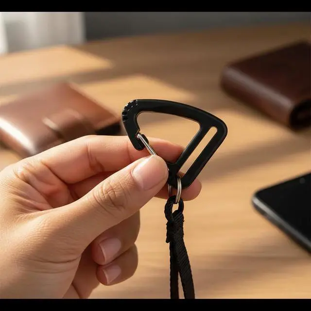 Alt view image 5 of 6 - 20 Pcs Black Plastic Triangle Carabiners 1 Inch Backpack Clasp Snap Hook for Lanyards, Handbags, Backpacks, Luggage, Buckles, Fasteners