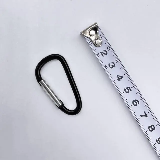 Alt view image 5 of 7 - 30PCS Aluminum Carabiner Clips, 2" D Shape Spring Snap Hooks Carabiner with 30PCS Keyring Keychain Hook, Black