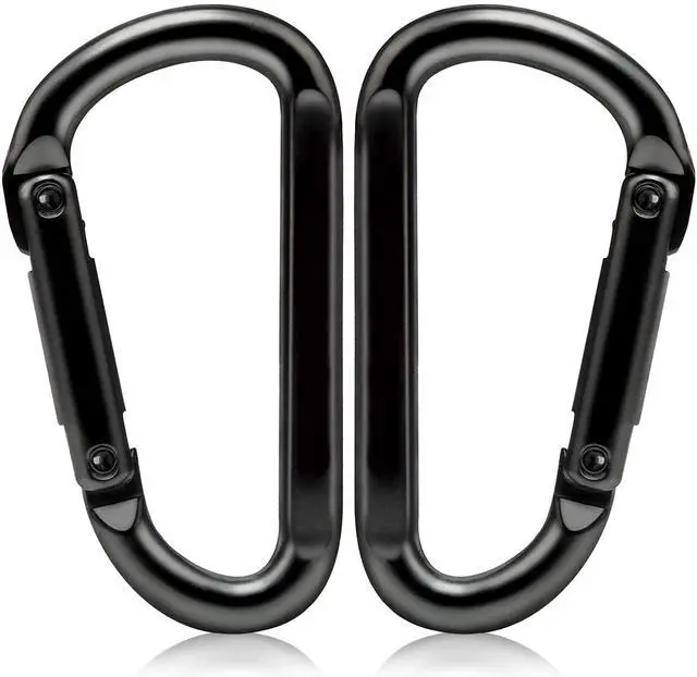 Main image of Carabiner Clip, 860lbs, 3" Iron Heavy Duty Carabiner, D Shape Hook - Hammocks, Camping, Hiking Accessories, Keychains, Caribiniers for Dog Leash, Yoga Swing, Gym etc, Black