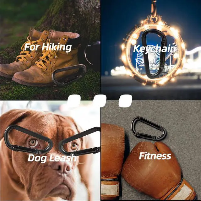 Alt view image 5 of 7 - Carabiner Clip, 860lbs, 3" Iron Heavy Duty Carabiner, D Shape Hook - Hammocks, Camping, Hiking Accessories, Keychains, Caribiniers for Dog Leash, Yoga Swing, Gym etc, Black