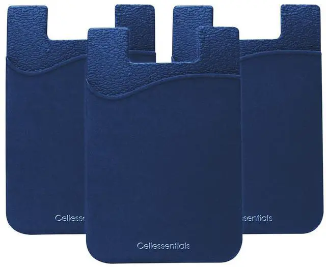 Main image of USA Merchant Redesigned Card Holder - Silicone Stick on Cell Phone Wallet with Pocket for Credit Card ID Business Card - iPhone Android & Smartphones (Navy)