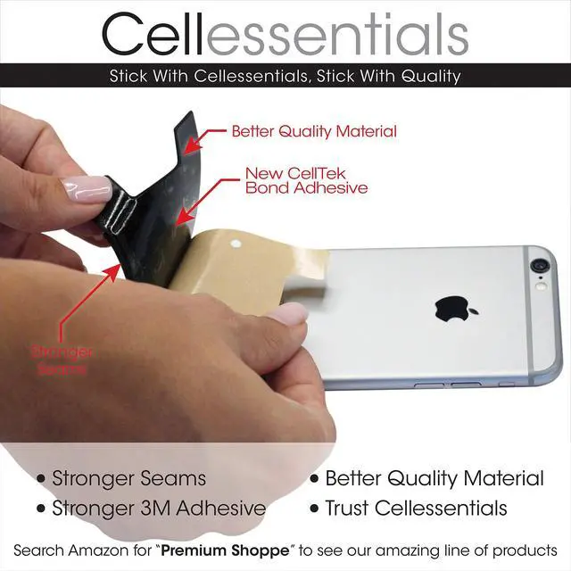 Alt view image 5 of 7 - USA Merchant Redesigned Card Holder - Silicone Stick on Cell Phone Wallet with Pocket for Credit Card ID Business Card - iPhone Android & Smartphones (Navy)