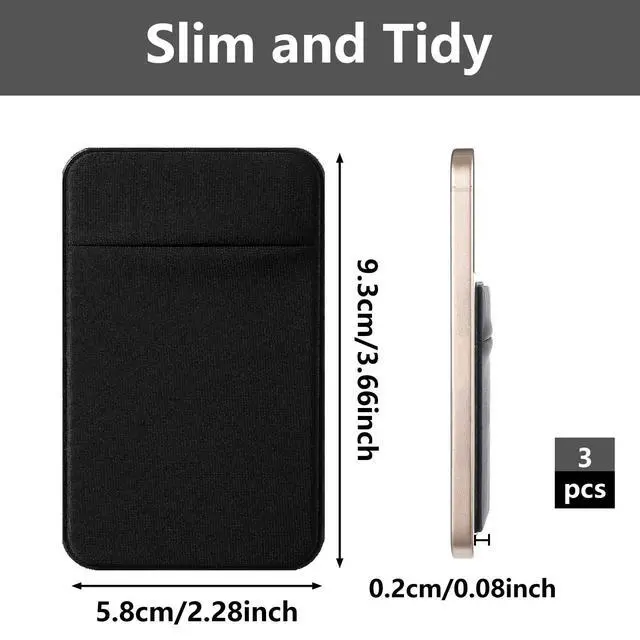 Alt view image 2 of 7 - 3 Pack Adhesive Phone Wallet Stick On for Back of Phone