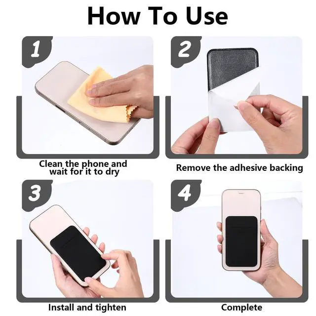 Alt view image 3 of 7 - 3 Pack Adhesive Phone Wallet Stick On for Back of Phone
