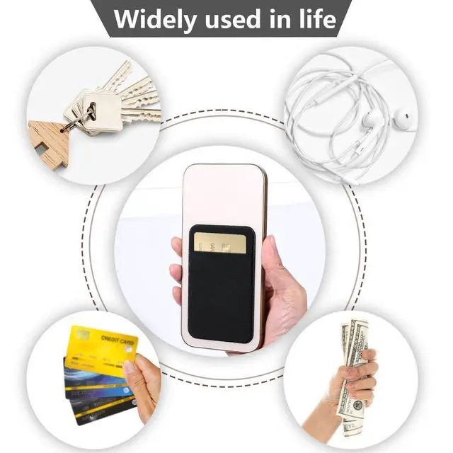 Alt view image 6 of 7 - 3 Pack Adhesive Phone Wallet Stick On for Back of Phone