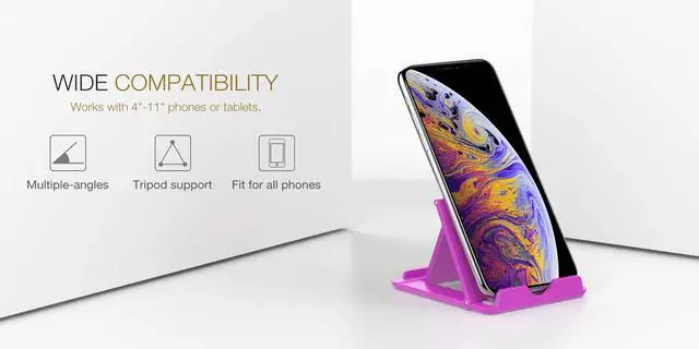 Alt view image 2 of 7 - 2 Pack Phone Tablet Stand, Foldable Desktop Holder for 4-11" Devices