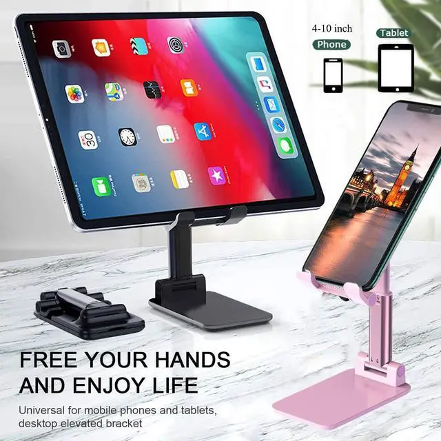 Alt view image 2 of 7 - 2 Pcs Cell Phone Stand for Desk Adjustable & Foldable Phone Holder