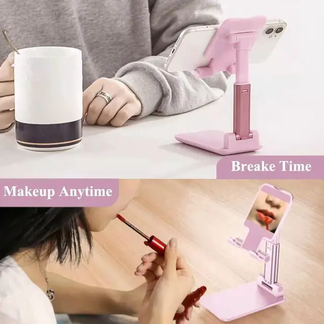 Alt view image 5 of 7 - 2 Pcs Cell Phone Stand for Desk Adjustable & Foldable Phone Holder