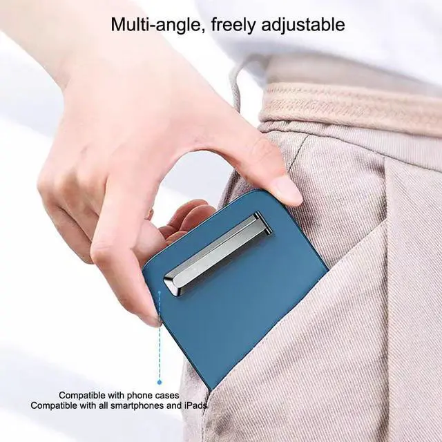 Alt view image 4 of 7 - 2 Pack Cell Phone Kickstand,Ultra-Thin Vertical and Horizontal Phone Stand Folding Invisible Portable Adjustable Metal Phone Holder Stand for Desk,Compatible with iPhone Samsung Android (Silver)